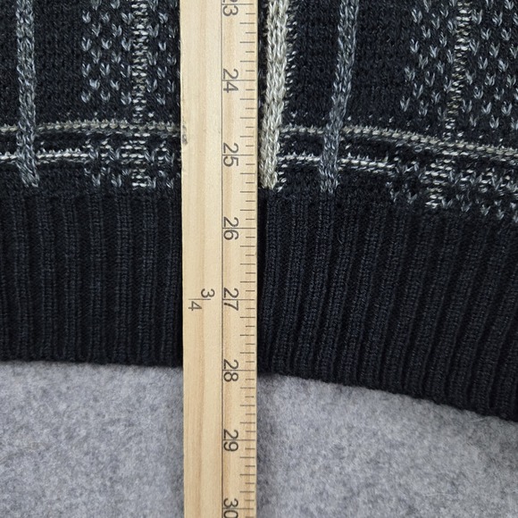 Vintage Geoffrey Beene Sweater Mens XL Gray Multicolor Color Block Grandpa - Picture 11 of 12
